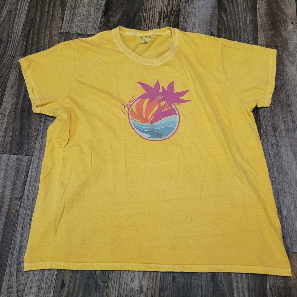 Crazy Shirts Hawaii T Shirt Pineapple Dyed Yellow Hawaii Logo Women's XXL